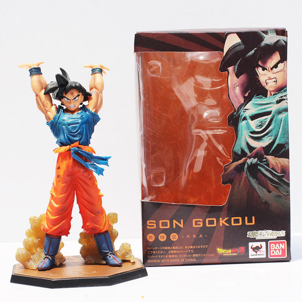 Retail 1pcs Japanese Anime Dragon Ball Z Figuarts Zero Son Goku Spirit Bomb Ver PVC Action Figure Toy 16cm Free Shipping