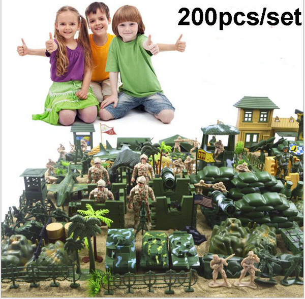 ( 200 pcs/set ) Classic Children WWII Second World War Soldier Military Model Actions Figures Set Gift for Commander Boys Toys For Children