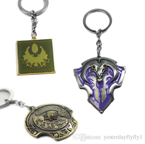 New Product DOTA2 Pioneer shield The king of axe Red mist shield Keychain Fashion Woman Car Key Ring Man Gift anime product