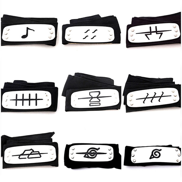 PrettyBaby ANIME Naruto Headband 95cm Leaf Village Logo Konoha Kakashi Akatsuki Members Cosplay Costume Accessories blue red black