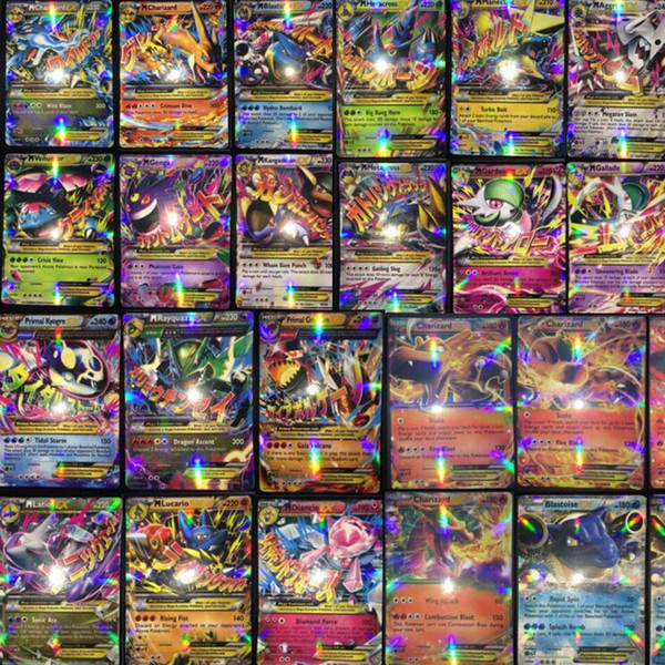 100pcs All Mega Shiny No repeat Ex Cards 80 EX Ordinary Cards + 20 MEGA Cards Japan Charizard Cartes