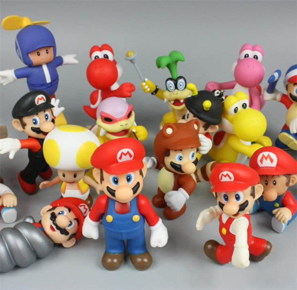 4.3Inch Original Super Mario Bros 20 Models Random Mix Action Figures Super Mario Doll Toys lol