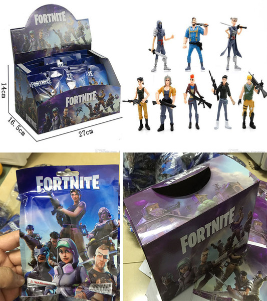 Fortnite Series Dolls 24 Pcs/Box Hand-made Fortress Night 4.5 Inch With Weapon Doll Toy Furniture Accessories Children's Christmas Toy Gifts