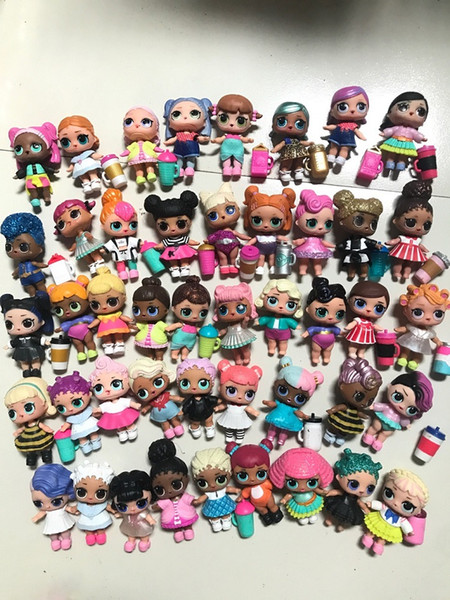 Random sent for LOL series Doll 8cm TOY Baby Dolls Action Figure Toys Kids Gift toys with cloth ,bottle ,hair accessiess in stock