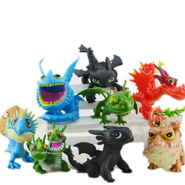 8pcs/set Juguetes How To Train Your Dragon 2 Action Figures Night Fury Toothless figurines kids toys toothless dragon toys