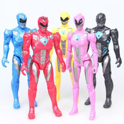 5PCS/Lot 17cm Action Figure Dinosaur team Model Power Action Figure with The joint can move Led Light toy