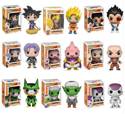 Funko Pop Dragon Ball Z Super Saiyan Goku Vegeta Majin Buu Trunks Vinyl Action Figure With Box #121 #24 #156 #14