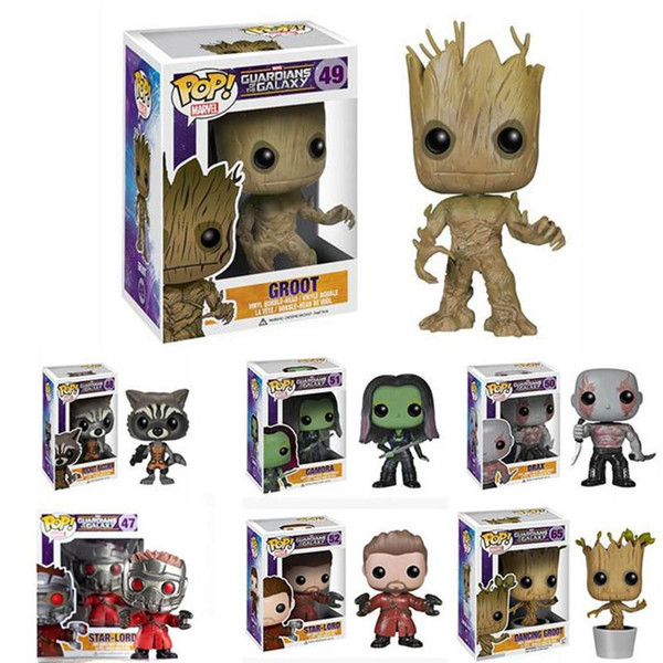 FUNKO POP Guardians Of The Galaxy Toys Figure doll Dancing GROOT Marvel Bobble Head Mask Star Lord Rocket Raccoon Gamora Drax