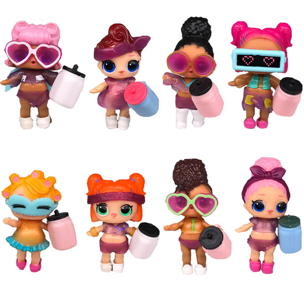 Dropshipping 8pcs/lot LOL DOLL DIY wear clothes Bottle Girl lol Doll Baby Change with Glasses Action Figure Toys Kids Gift toys for girls