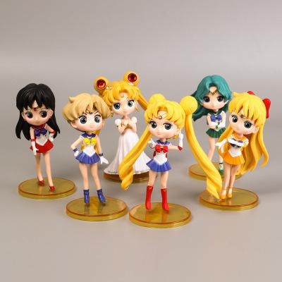 Sailor Moon action figures for kids cartoon pvc big eyes beautiful girls actio figures cute kids toys baby room decorations supplies