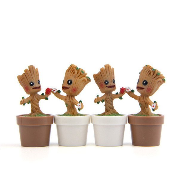 Tree Man Baby Groots Action Figure Toys 4pattern Hero Model Guardians of The Galaxy2 Pendants gifts slingshot star lord Rockets for Child