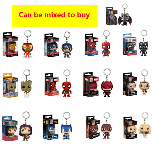 Funko POP Captain 10/PC SET America Spiderman Wonder Woman Iron Man Tree Gruitt Keychain Pendant& Toy Figures for Children iren1688 tworld