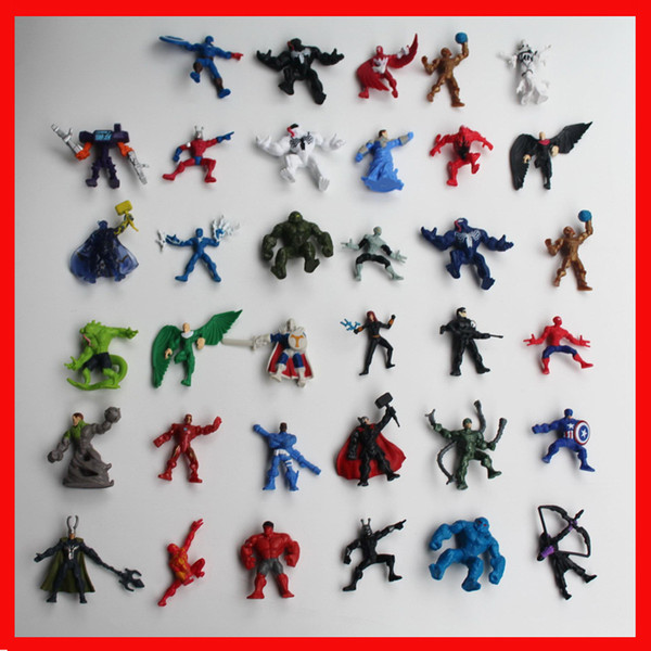 2018 Spiderman The Avengers Hulk Mini Action Figures Gashapon Gachapon Capsule Toys Mini Figuress Cute for children Christmas Gifts Hot toys