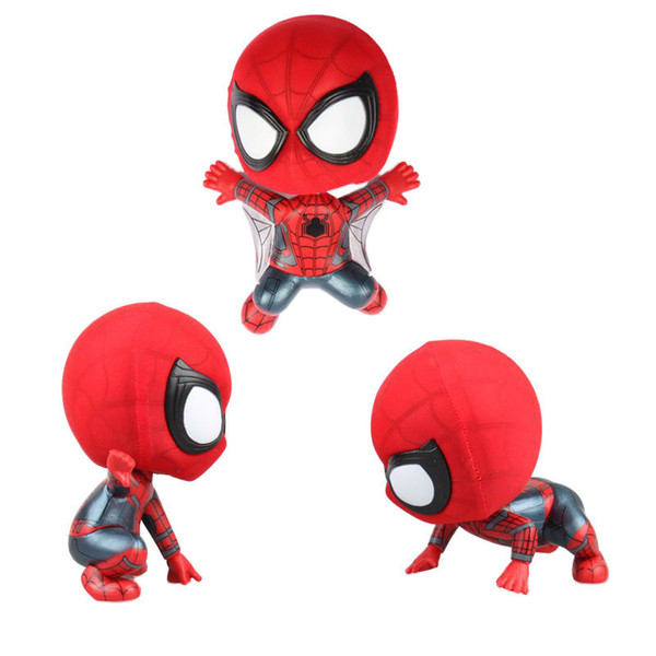 Hot Toys Cosbaby Marvel Spider Man Homecoming The Spiderman Q Version Mini PVC Figures Toys Car Home Decoration Doll