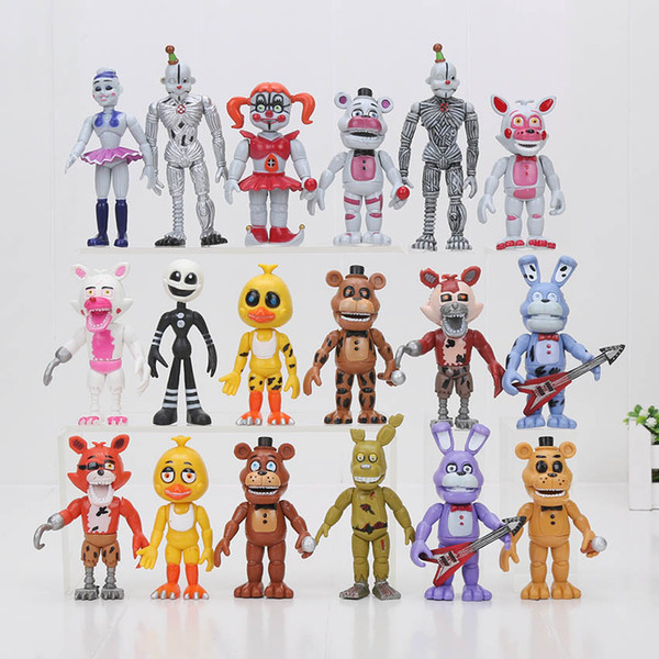 10cm 6Pcs/set FANF Five Nights At Freddy's Toy Nightmare Mangle Foxy Freddy Bear Chica Bonnie plush Figures Toys as Gifts