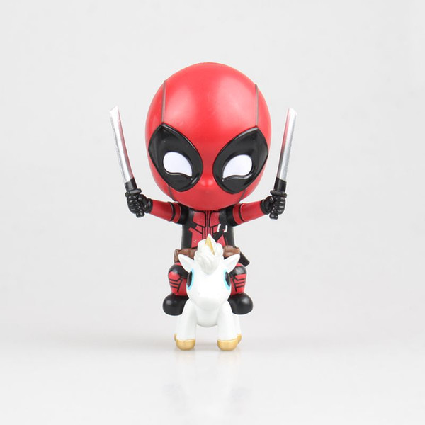 Film Series Deadpool Action Figure Anime Model Deadpool Riding Bobbleheads Dolls Decoration Collection Figurine Toys Gifts 11cm