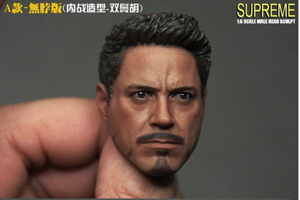 Hot Sell 1/6 Scale Tony Stark 5.0A Neckness Head Sculpt For Hot Toys Body