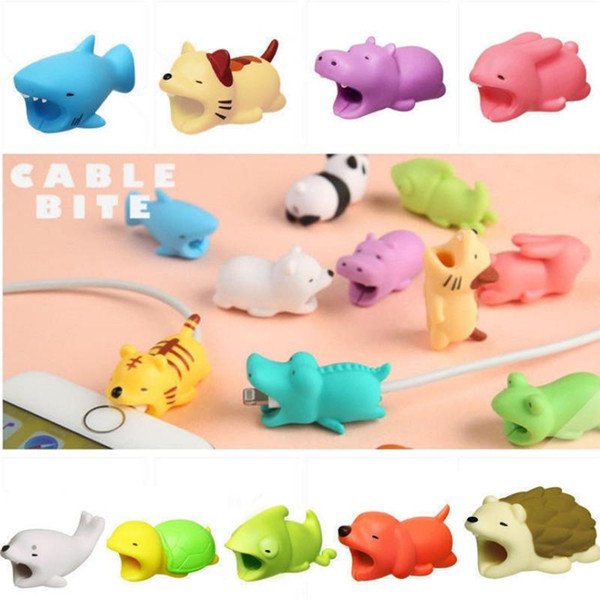 50PCS Cable Bite Animal Bite Cable Protectors Toys Cable Bites Shark Nemo panda Tiger Dolphin Pig Crocodile Frog For Smartphone Charger Cord