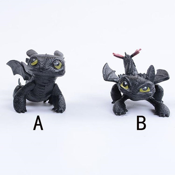 Toothless Dragon How to Train Your Dragon 2 PVC Figure Toy New Cartoon Movie Light Fury Black Doll Christmas Gift D0211