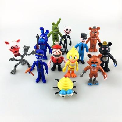 Retail 12PCS 10CM Freddy Fazbear,Five Nights at Freddy's Anime Figurine Foxy the Pirate Fox,Chica the Chicken Doll Christmas Gifts T11