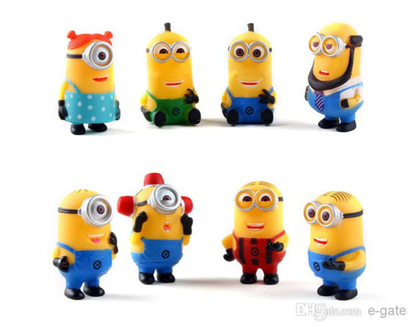 8pcs/set Desp1cable Me 2 Mini0n Character Display Figures Kid Toy Cake Toppers Decor Cartoon Movie PVC Action Figure With Retail Box