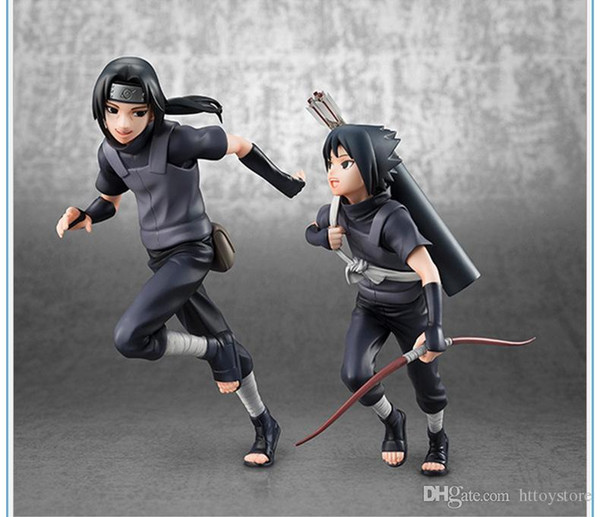 2pcs/set 18cm Naruto Uchiha Sasuke Uchiha itachi action figure PVC toys collection doll anime cartoon model for friend gift