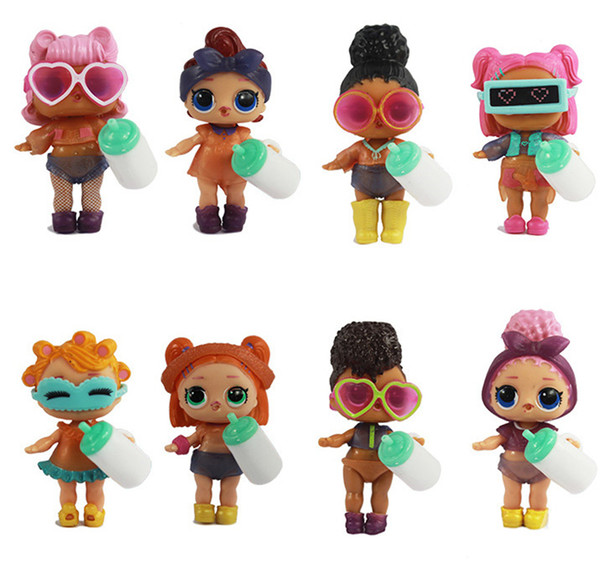 10set 8pcs/lot LOL DOLL DIY wear clothes Bottle Girl lol Doll Baby Change with Glasses Action Figure Toys Kids Gift LOL toys for girls