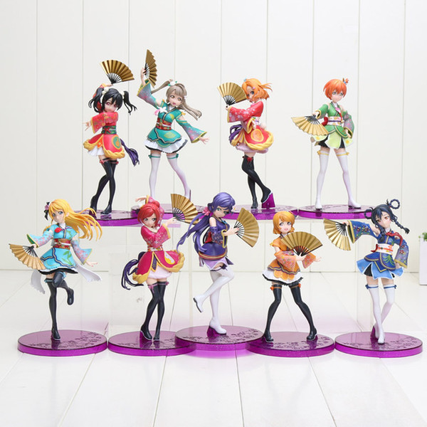 Love Live KOSAKA HONOKA MINAMI KOTORI SONODA UMI lovelive HOSHIZORA RIN TOJO NOZOMI with kimono PVC figure Toy