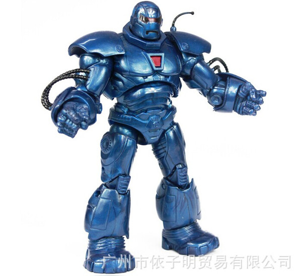 8 Inch Blue Iron Man Hero Marvel Action Figures PVC Doll Toys Model Boy Birthday Gifts New Arrival Free Shipping