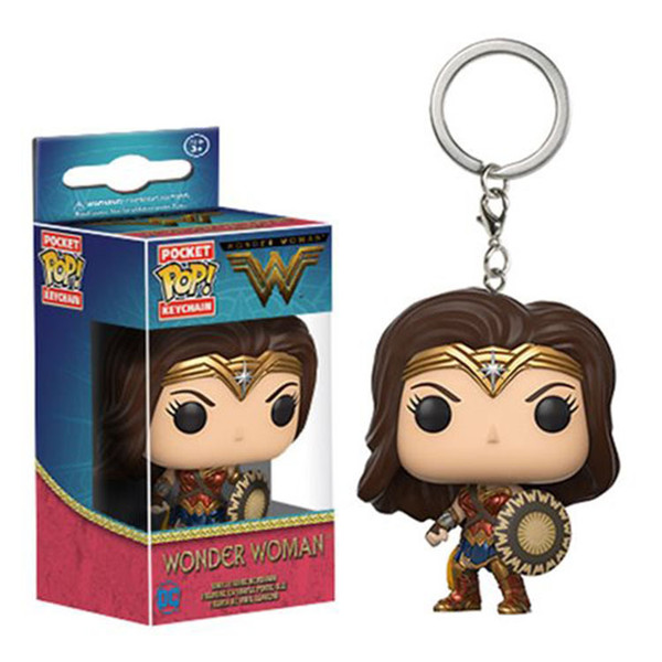 Wholesales price Funko Pocket POP Keychain - Wonder Woman Vinyl Figure Keyring with Box Toy Gift Good Quality Free Shipping