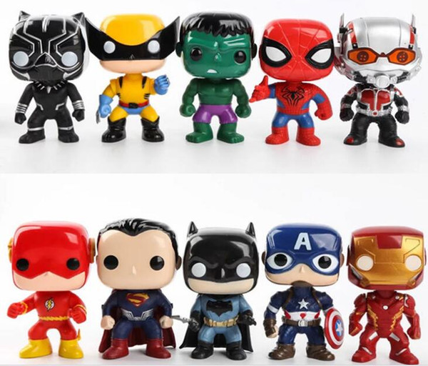 New Marvel 10pcs/set DC Justice action figures League & Marvel Avengers Super Hero Characters Model Vinyl Action & Toy Figures for Children