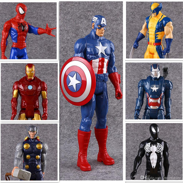 30cm Captain America Ironman Avengers Model PVC Action Figure Super Hero Cartoon Collectable Toys 7 Styles Can Choose