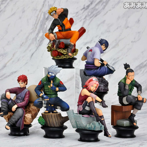 Naruto Action Figure Doll High Quality Sasuke Gaara Shikamaru Kakashi Sakura Naruto Anime Toys Collection for Boys 6 PCS / Set