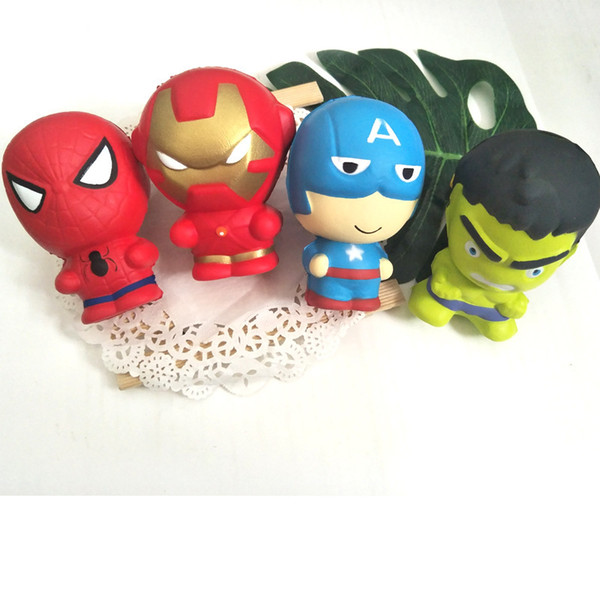 Hot new PU Squishy 11.5*9cm Size Slow Rebound Toy Spider-Man Iron Man Hulk Captain America Child Decompression Toy WCW330