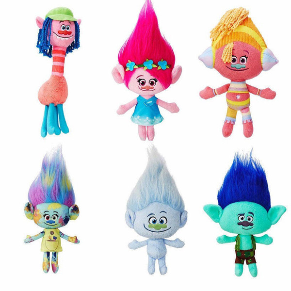 NWT DreamWorks Trolls Toys Large Poppy Branch Hug and Plush Doll Kids Xmas Gift Branch Dream Works Stuffed Cartoon Dolls Kids