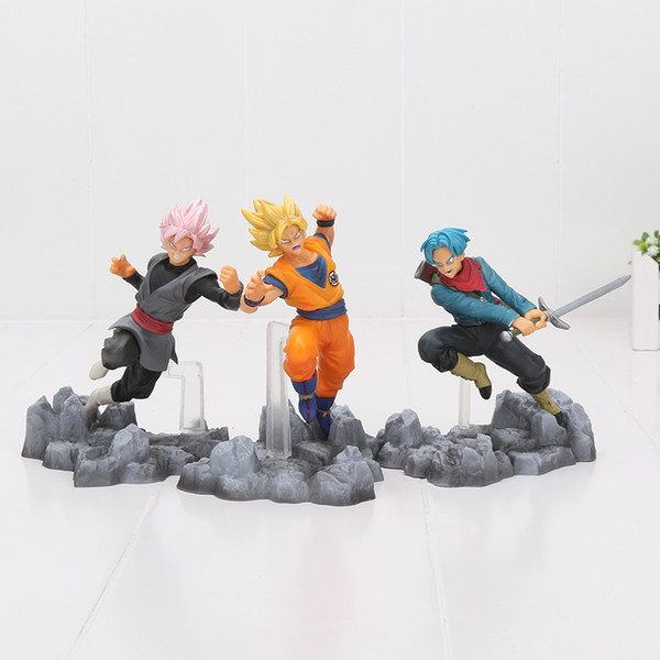 3pcs/set soul X soul Dragon Ball Super Son Goku Black Trunks PVC Action Figures Collection Toys