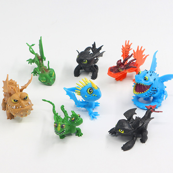 10set How to Train Your Dragon2 PVC Action Figures Toy Doll NightFury Toothless Dragon Free 