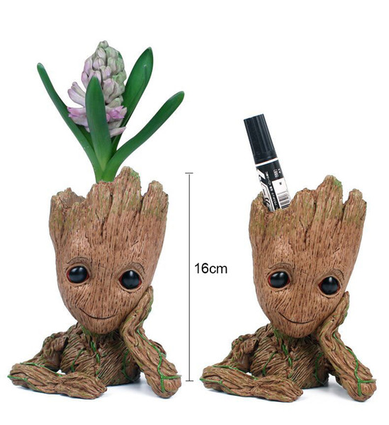 Fashion Guardians of The Galaxy Flowerpot Baby Groot Action Figures Cute Model Toy Pen Pot Best Christmas Gifts For Kids