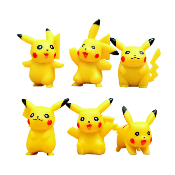 6 pcs/set Pokeball Pikachu Figures Toys For Kid New Japanese Games Figures Doll Set #E