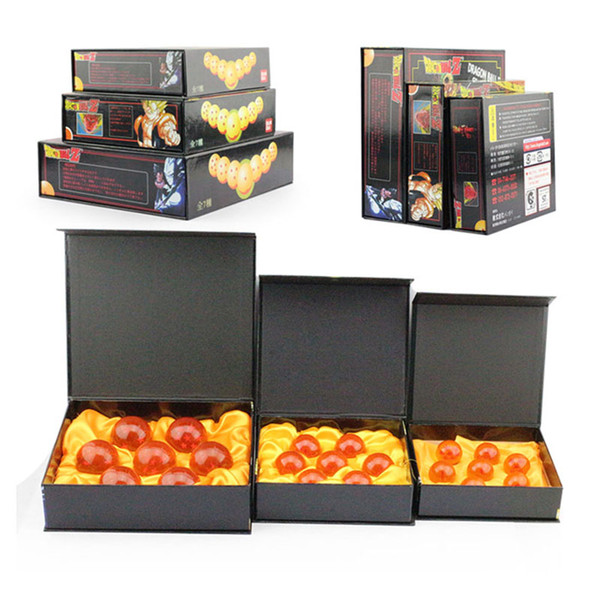 7pcs/set Dragon Ball Z 7 Stars Crystal Ball DragonBall 3 Sizes Selectable 3.5cm Box Packaged Free Shipping