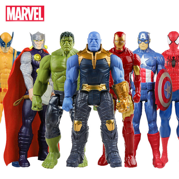 30cm Marvel Avengers Infinity War Thanos Spiderman Hulk Iron Man Captain America Thor Wolverine Action Figure Toys Dolls