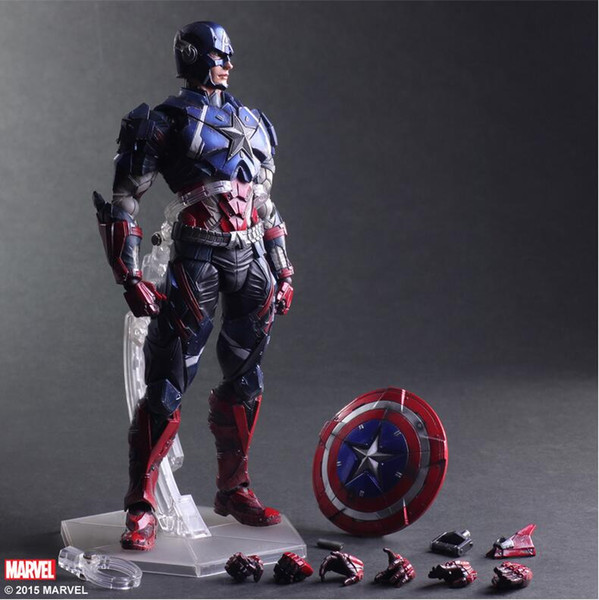 Action Figures Marvel hero Avengers Captain America can do hands-28cm PCV