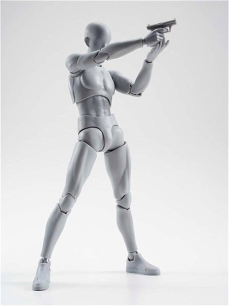 Hot SHFiguarts BODY KUN / BODY CHAN body-chan body-kun Grey Color Ver. Black PVC Action Figure Collectible Model Toy