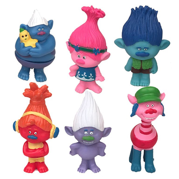 DreamWorks Movie Trolls Mini Figures Doll Kids Toys Action Figure Toy 6pcs/set