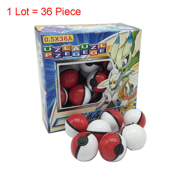 Hot sale 36Pcs/Lot ABS classic Action Anime Figures Poke balls/ PokeBall Fairy Ball Super Ball Master Ball Kids Toys christmas Gift