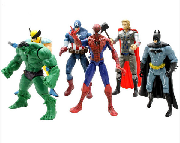 Free , The Avengers Set of 6 Marvel Hero Captain Iron Man the Hulk 7