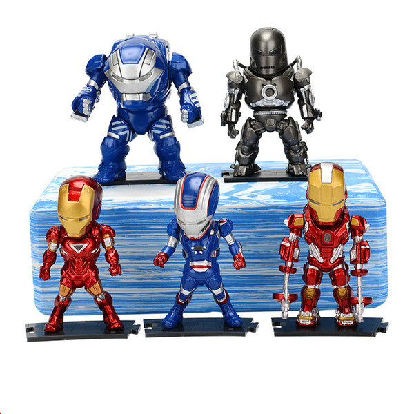 The Avenger Cartoons Figures Toys Iron Man 6pc/set Toy Model Doll hand head and foot can be rotated