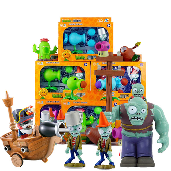 PVZ Action Movies Games Figures Can launch BB guns popular game Plants vs Zombies funny Toys Christmas Easter New Year boy gift Full Set