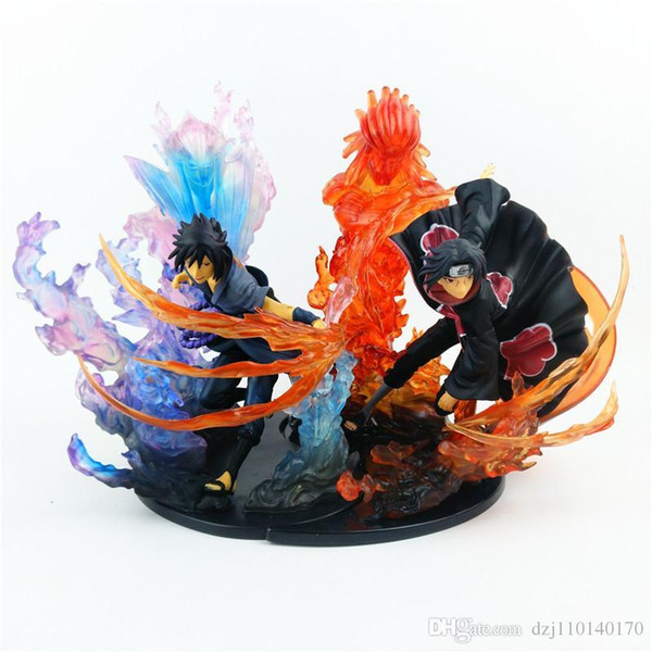 23cm Anime Naruto PVC Action Figure Zero Uchiha Itachi Fire Sasuke Susanoo Relation Collection Model Toy