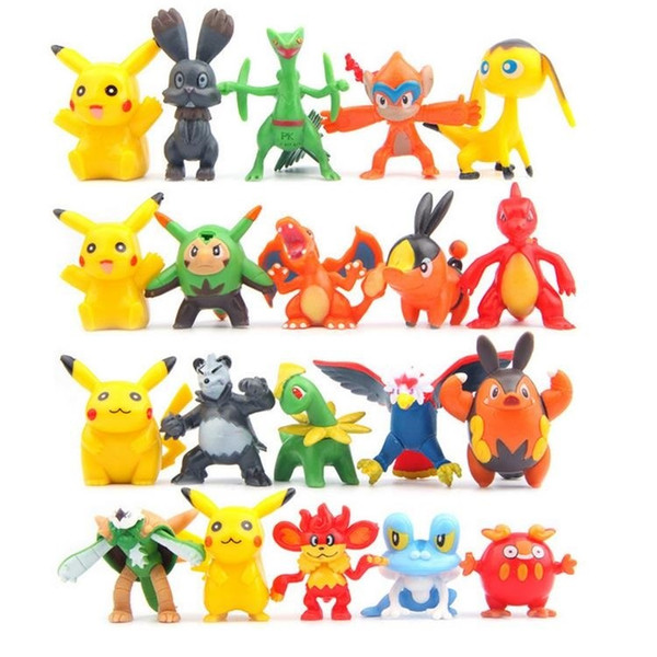 Cute cartoon toys 100pcs/set Pikachu cute Action Figures model toys for children PVC multicolor nice gift GC510